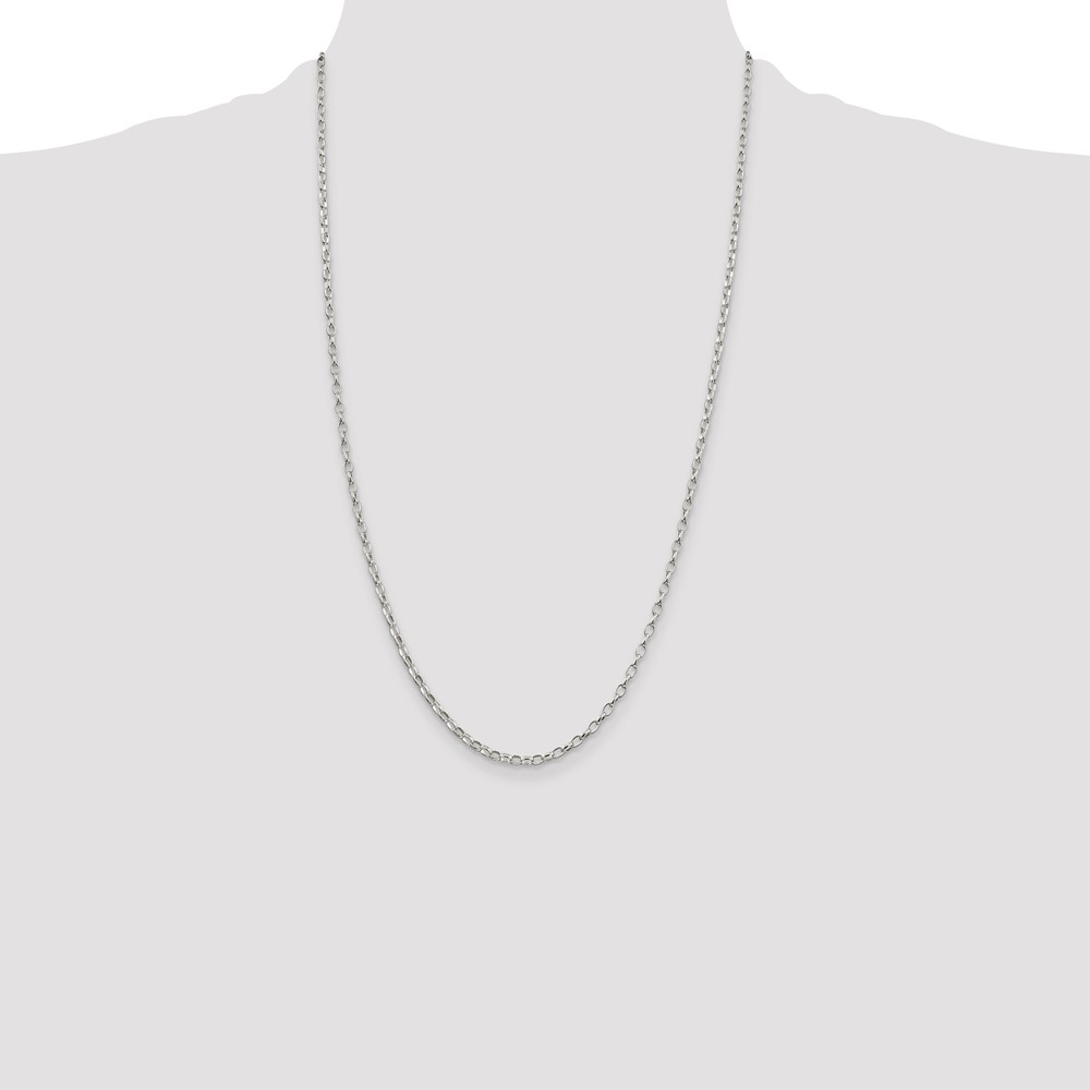 Sterling Silver 2.5mm Oval Fancy Rolo Chain (QFC85-26)
