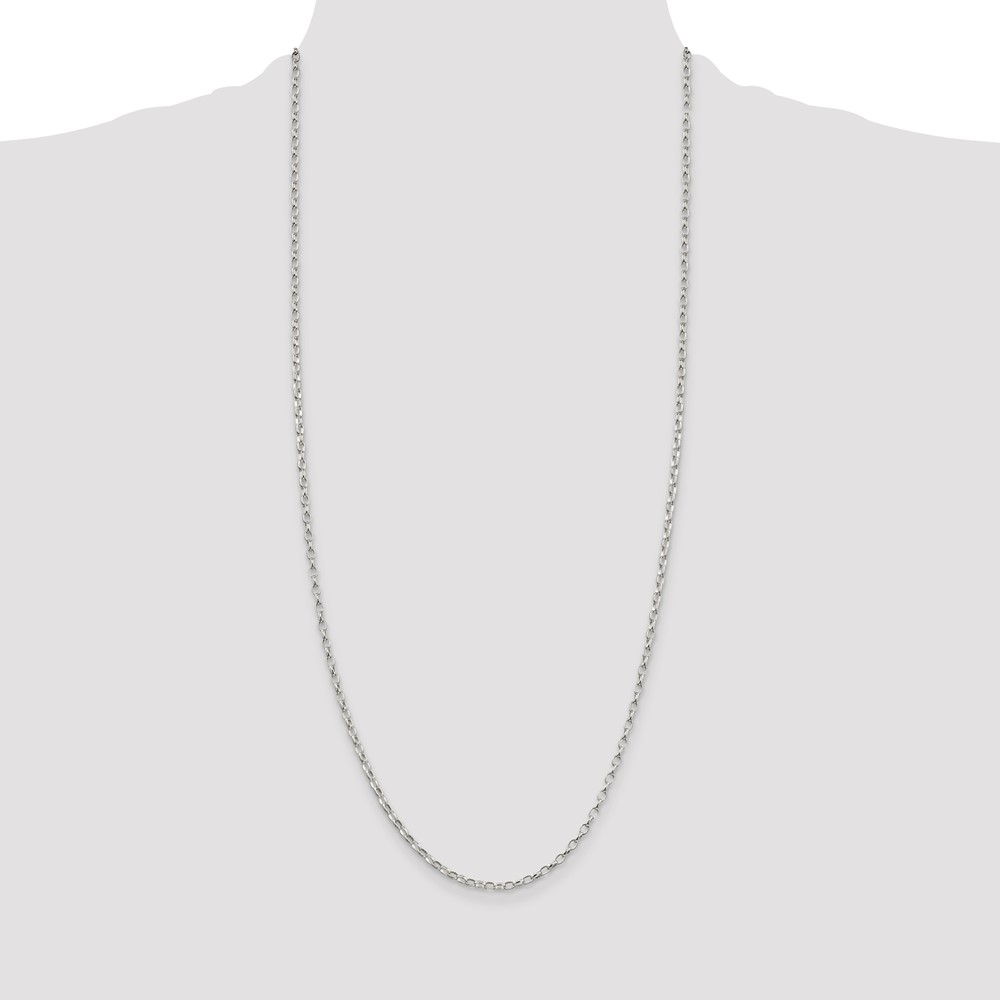 Sterling Silver 2.5mm Oval Fancy Rolo Chain (QFC85-30)