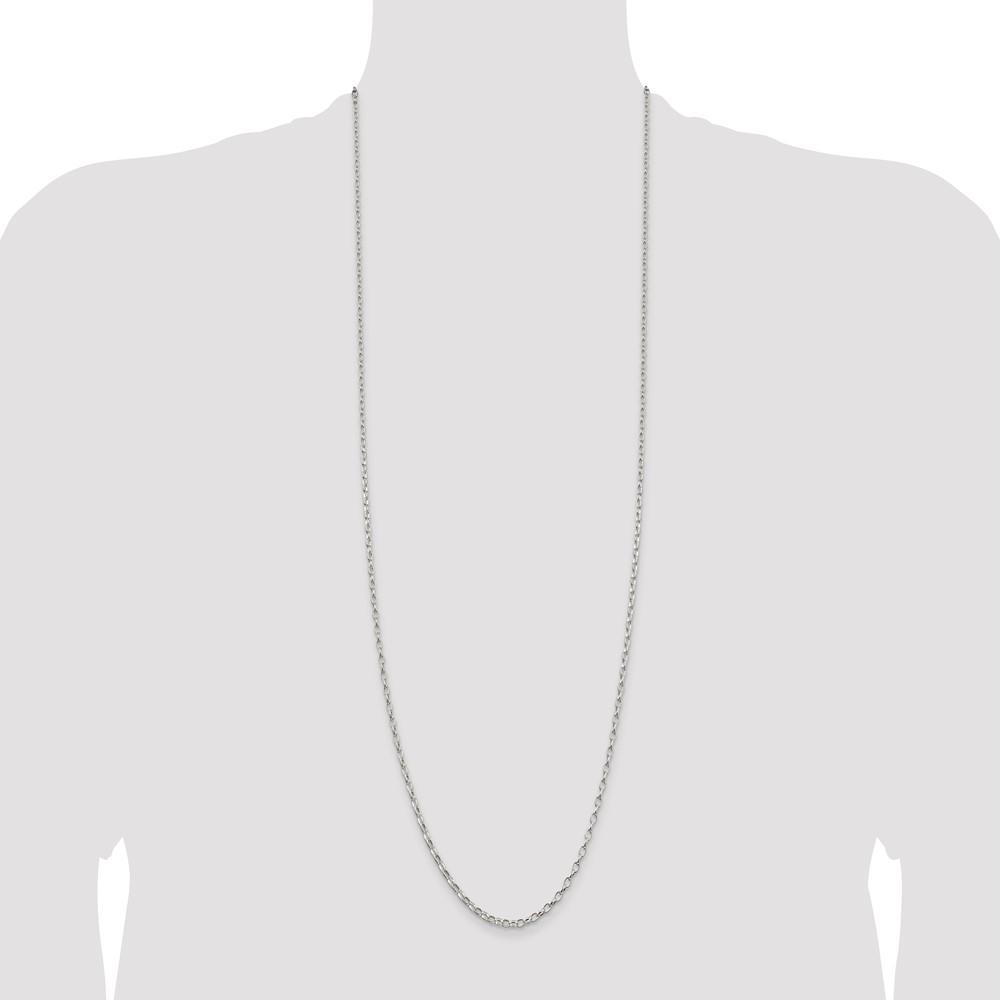 Sterling Silver 2.5mm Oval Fancy Rolo Chain (QFC85-36)