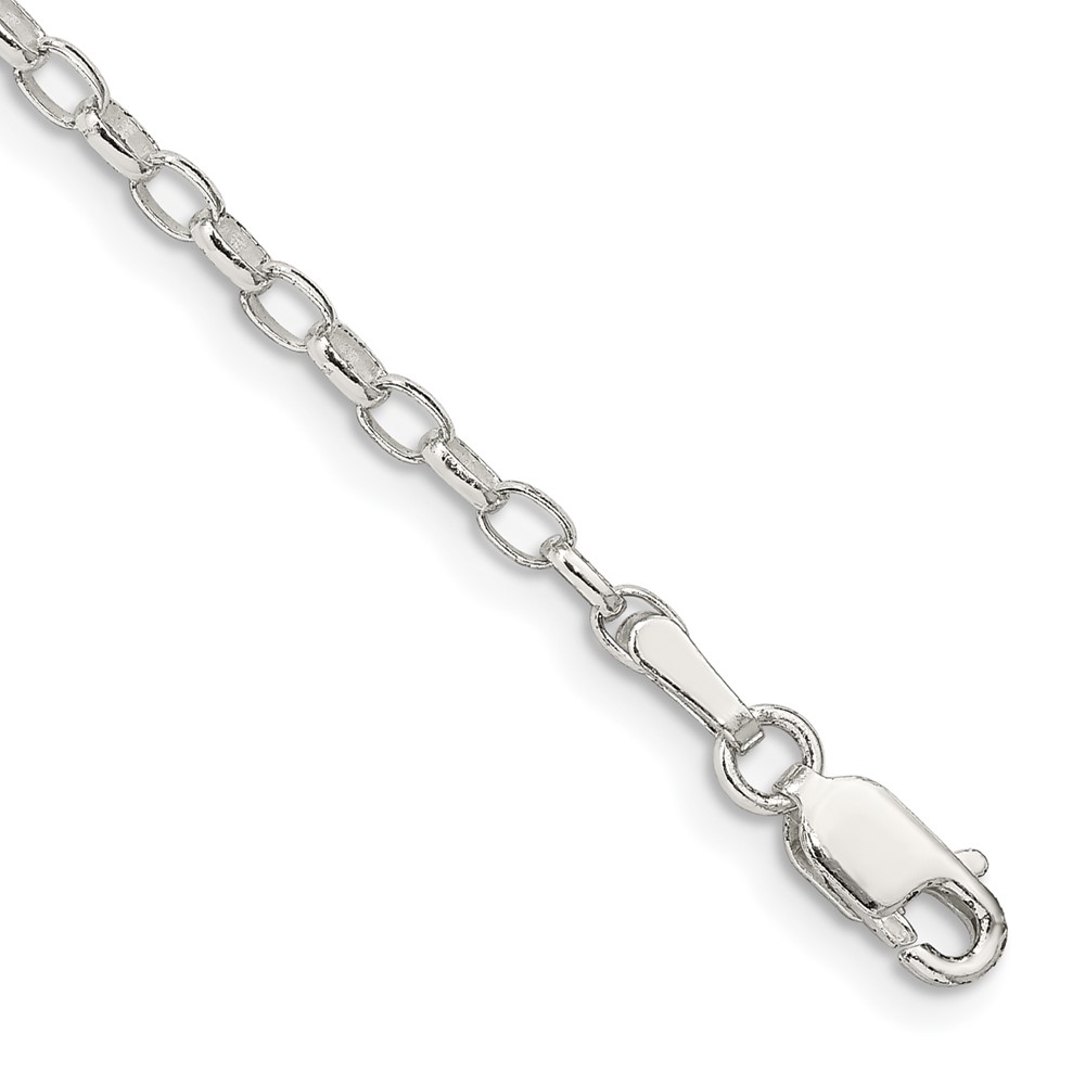 Sterling Silver 2.5mm Oval Fancy Rolo Chain (QFC85-7)
