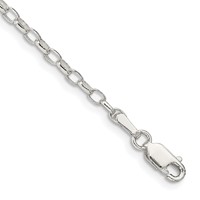 Sterling Silver 2.5mm Oval Fancy Rolo Chain view 1