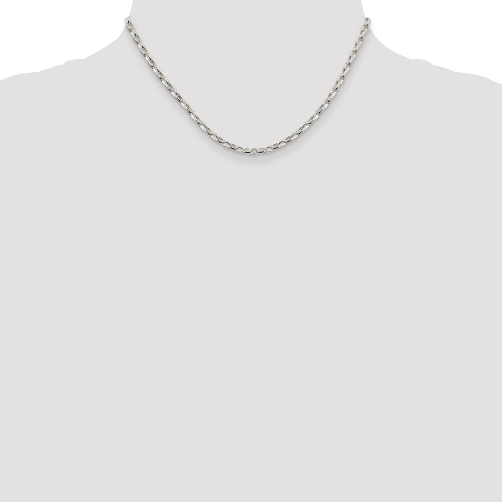 Sterling Silver 3.2mm Oval Fancy Rolo Chain (QFC86-16)