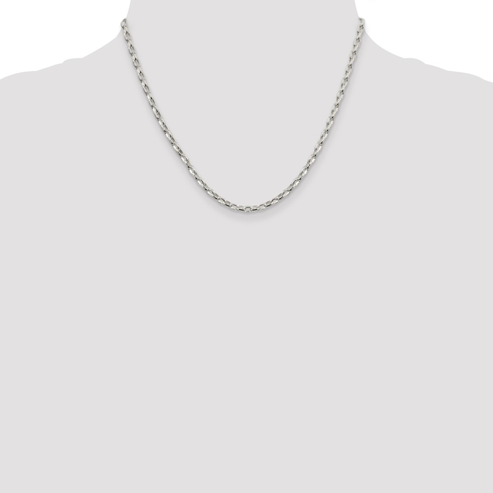 Sterling Silver 3.2mm Oval Fancy Rolo Chain (QFC86-18)