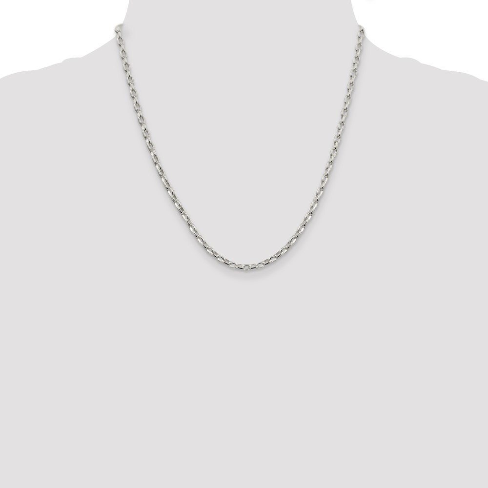 Sterling Silver 3.2mm Oval Fancy Rolo Chain (QFC86-20)