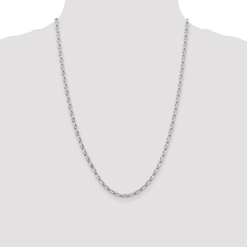 Sterling Silver 3.2mm Oval Fancy Rolo Chain (QFC86-24)