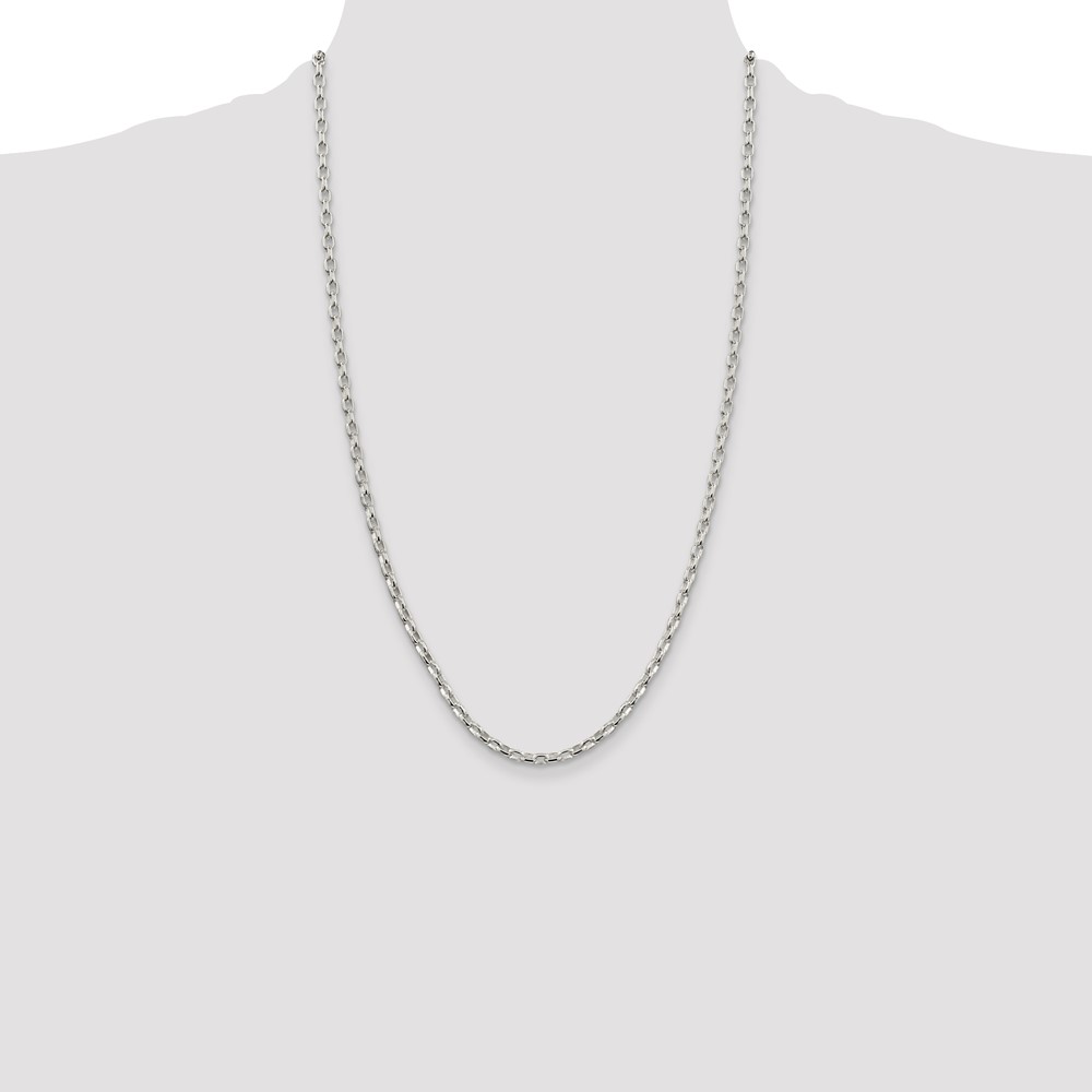 Sterling Silver 3.2mm Oval Fancy Rolo Chain (QFC86-26)