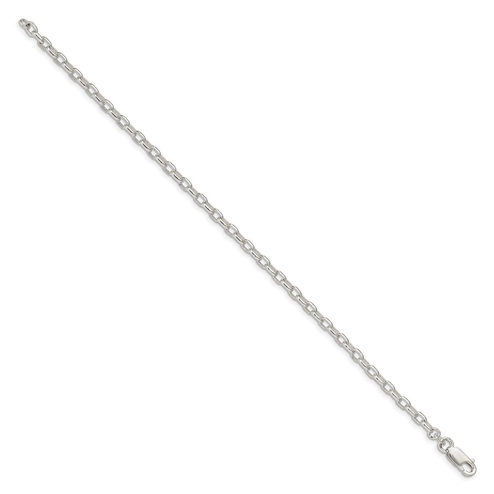 Sterling Silver 3.2mm Oval Fancy Rolo Chain (QFC86-7)