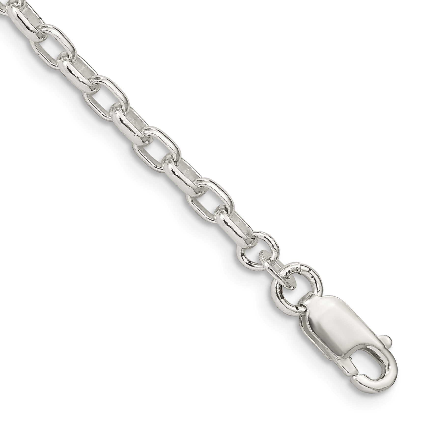 Sterling Silver 3.2mm Oval Fancy Rolo Chain (QFC86-7)