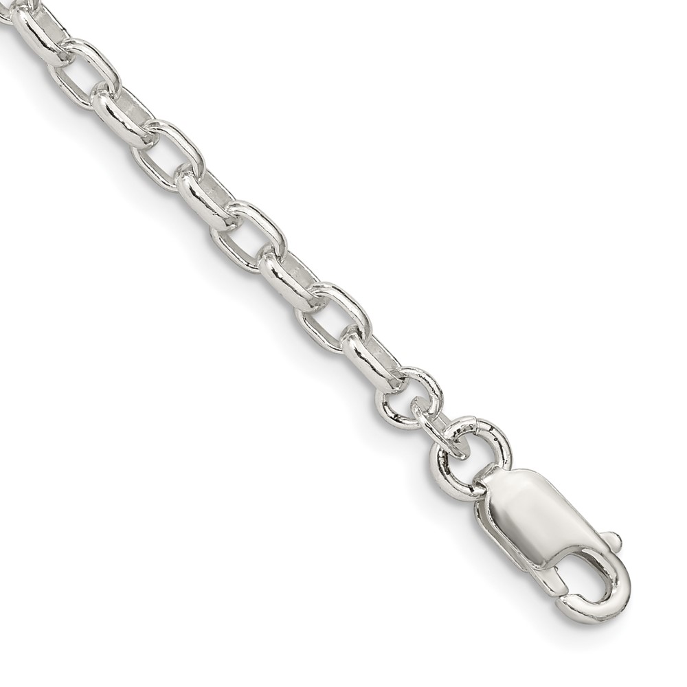 Sterling Silver 3.2mm Oval Fancy Rolo Chain (QFC86-7)