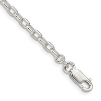 Sterling Silver 3.2mm Oval Fancy Rolo Chain view 1