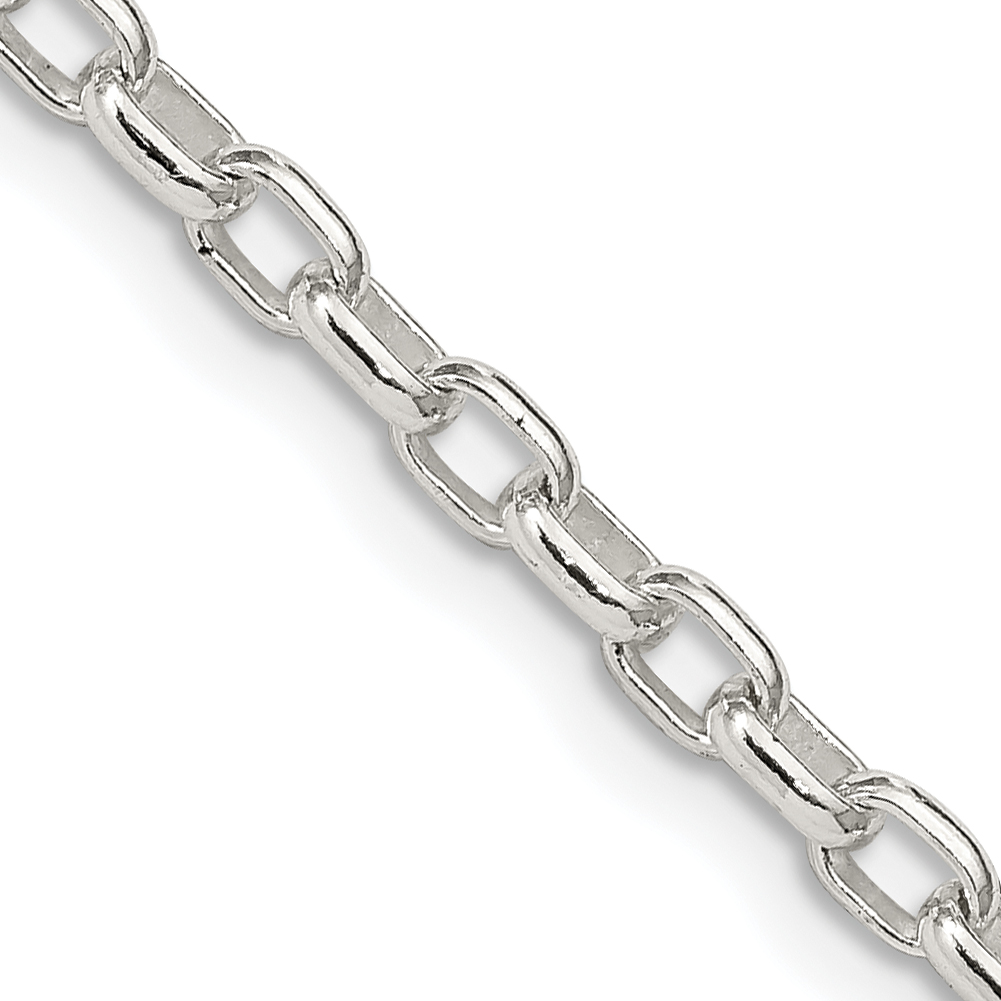 Sterling Silver 3.2mm Oval Fancy Rolo Chain (QFC86-16)