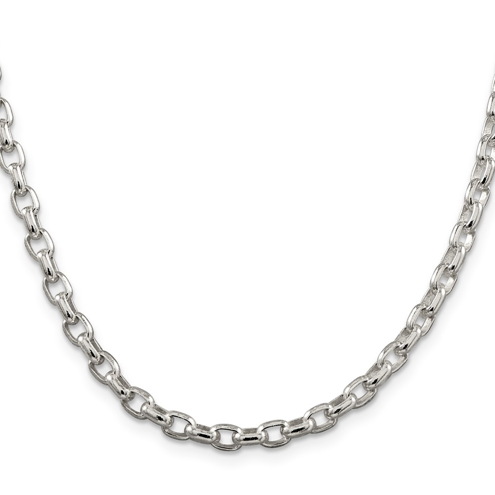 Sterling Silver 4.4mm Oval Fancy Rolo Chain (QFC87-20)