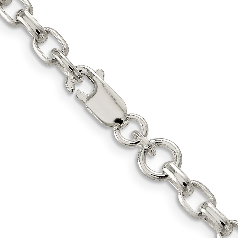 Sterling Silver 4.4mm Oval Fancy Rolo Chain (QFC87-20)