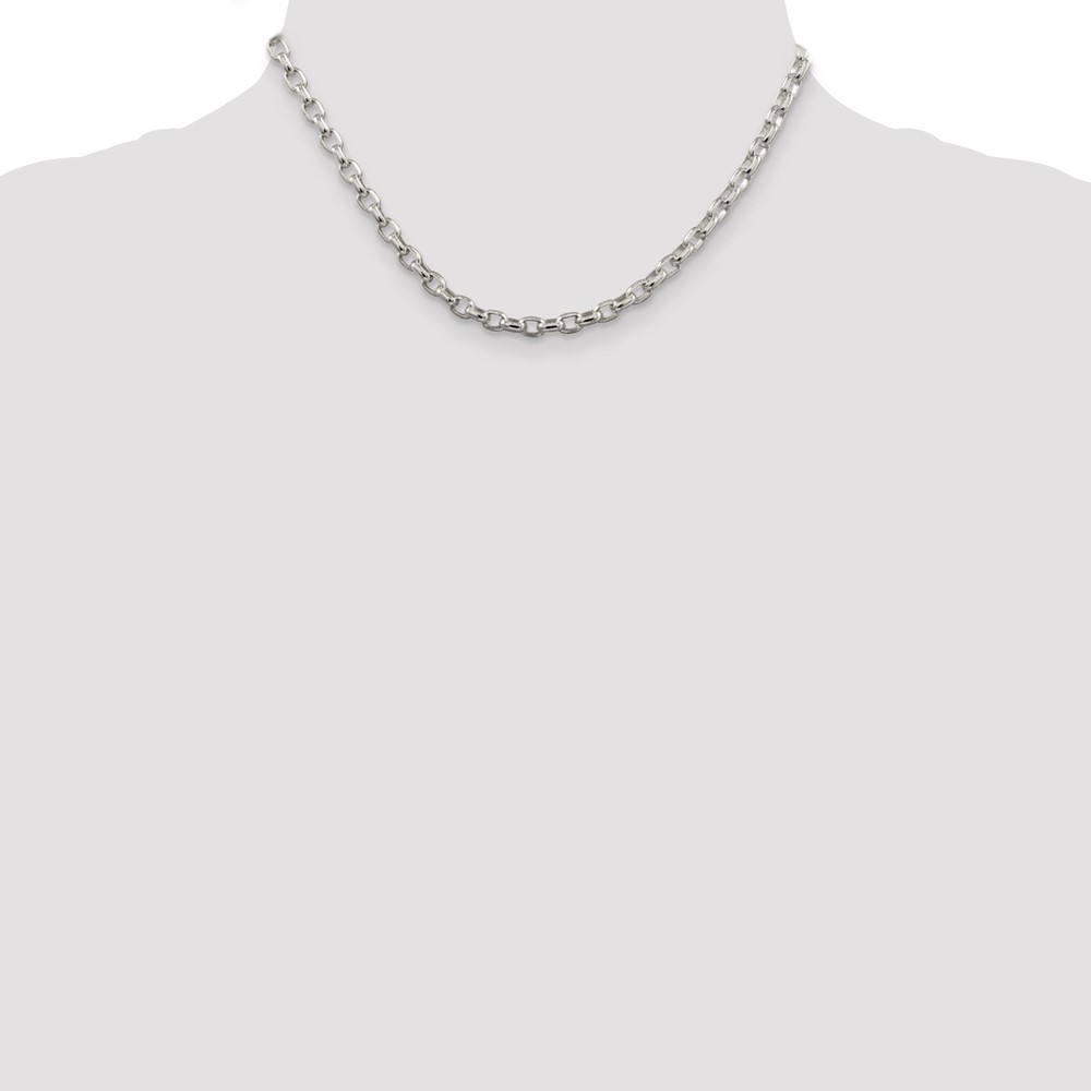 Sterling Silver 4.4mm Oval Fancy Rolo Chain (QFC87-16)