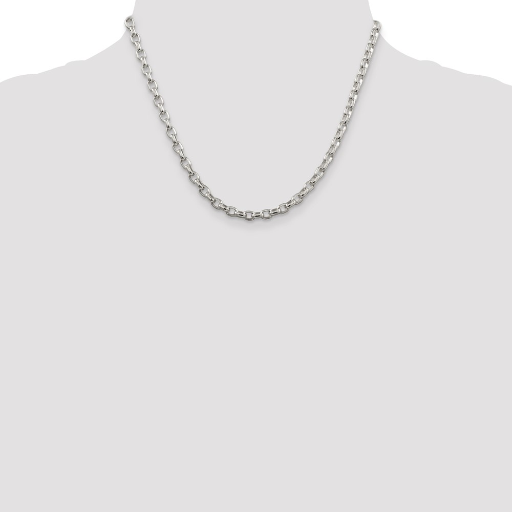 Sterling Silver 4.4mm Oval Fancy Rolo Chain (QFC87-18)