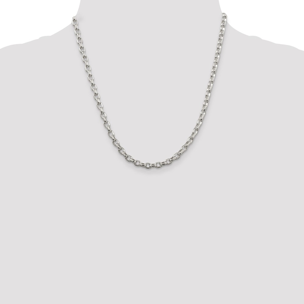 Sterling Silver 4.4mm Oval Fancy Rolo Chain (QFC87-20)