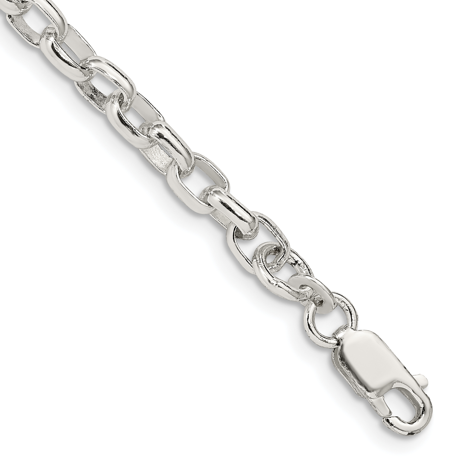 Sterling Silver 4.4mm Oval Fancy Rolo Chain (QFC87-7)