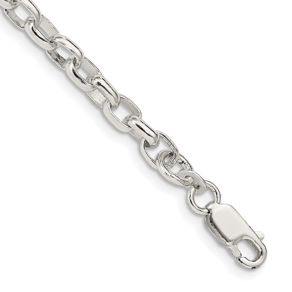 Sterling Silver 4.4mm Oval Fancy Rolo Chain (QFC87-7)