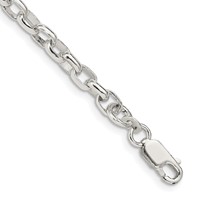 Sterling Silver 4.4mm Oval Fancy Rolo Chain view 1