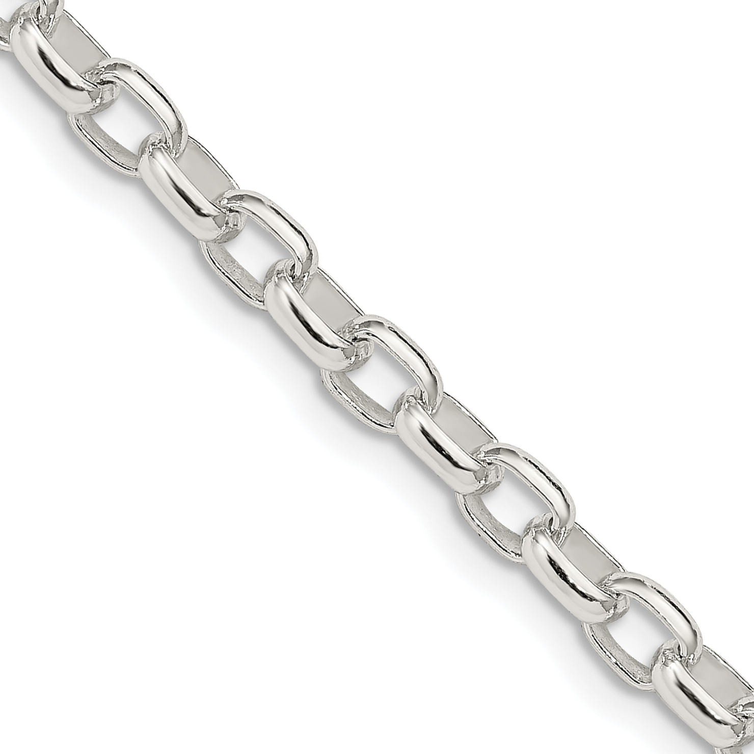 Sterling Silver 4.4mm Oval Fancy Rolo Chain (QFC87-16)