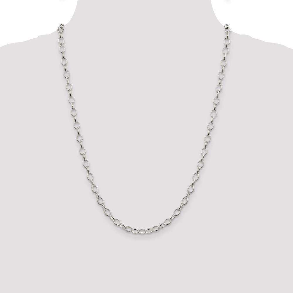 Sterling Silver 5mm Fancy Rolo Chain (QFC88-24)