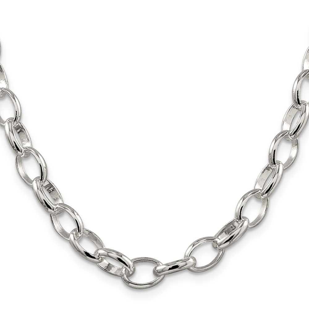 Sterling Silver 8mm Fancy Rolo Chain (QFC89-18)