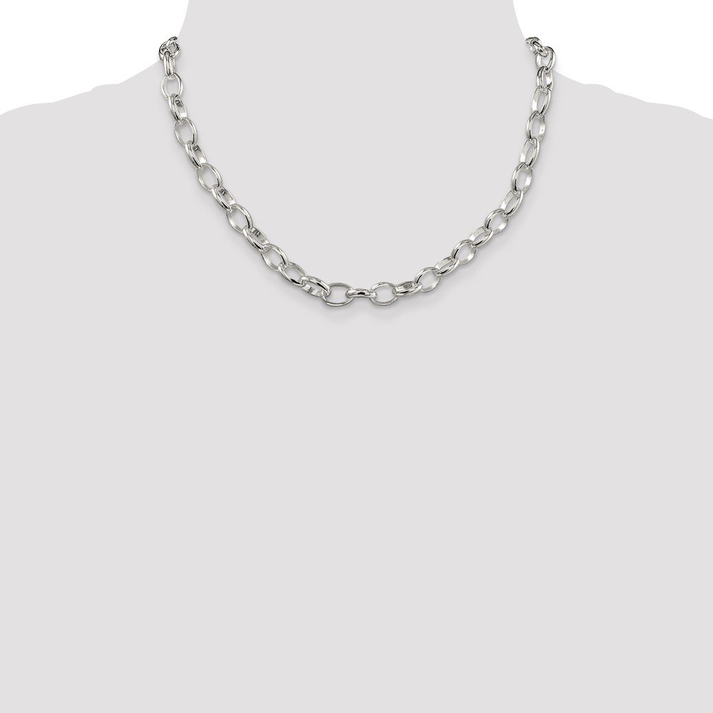 Sterling Silver 8mm Fancy Rolo Chain (QFC89-18)