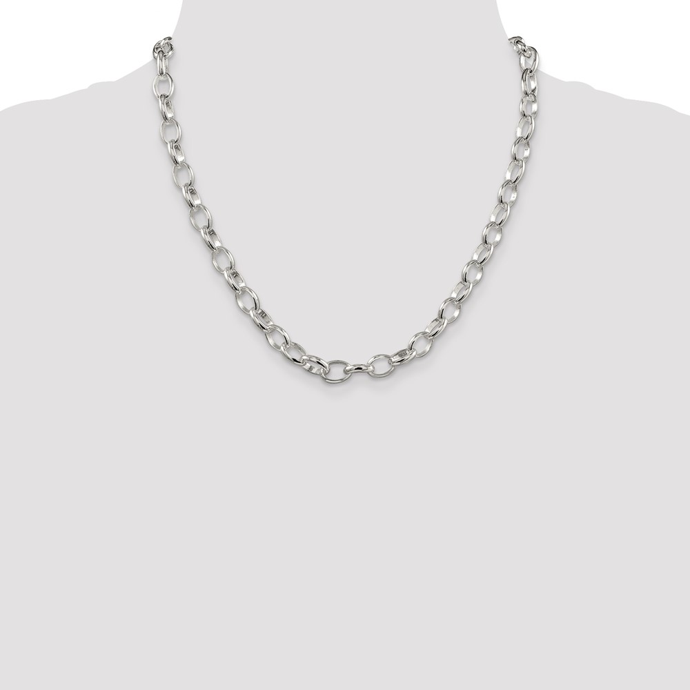 Sterling Silver 8mm Fancy Rolo Chain (QFC89-20)