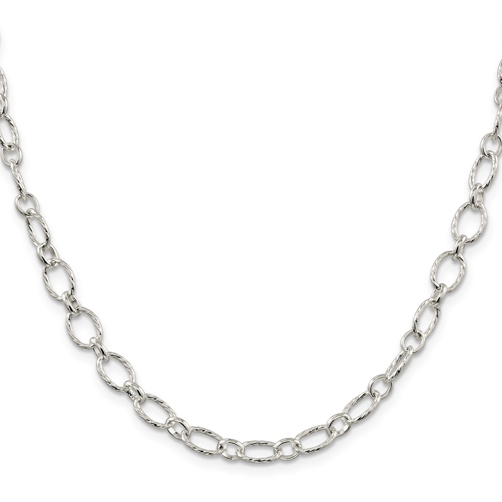 Sterling Silver 6.1mm Fancy Patterned Rolo Chain (QFC92-24)