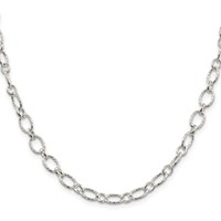 Sterling Silver 6.1mm Fancy Patterned Rolo Chain view 2