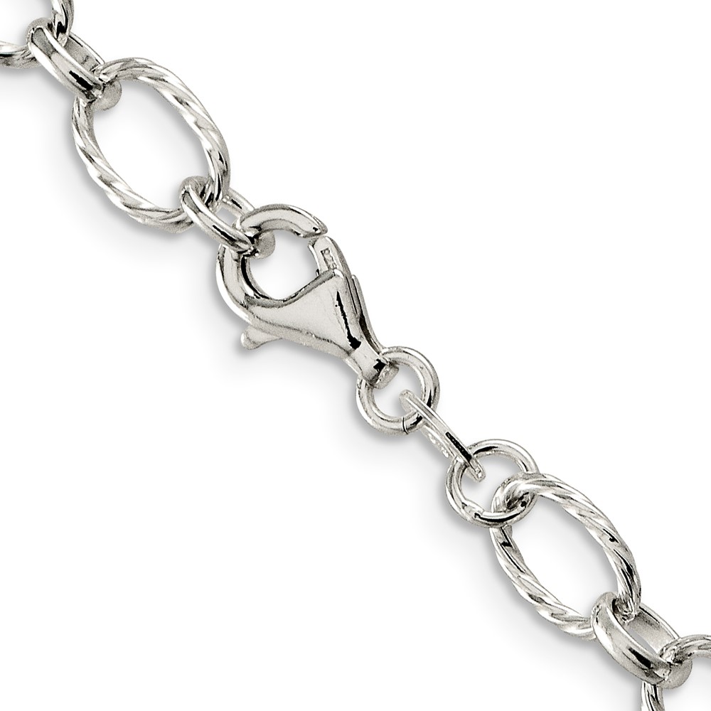 Sterling Silver 6.1mm Fancy Patterned Rolo Chain (QFC92-24)