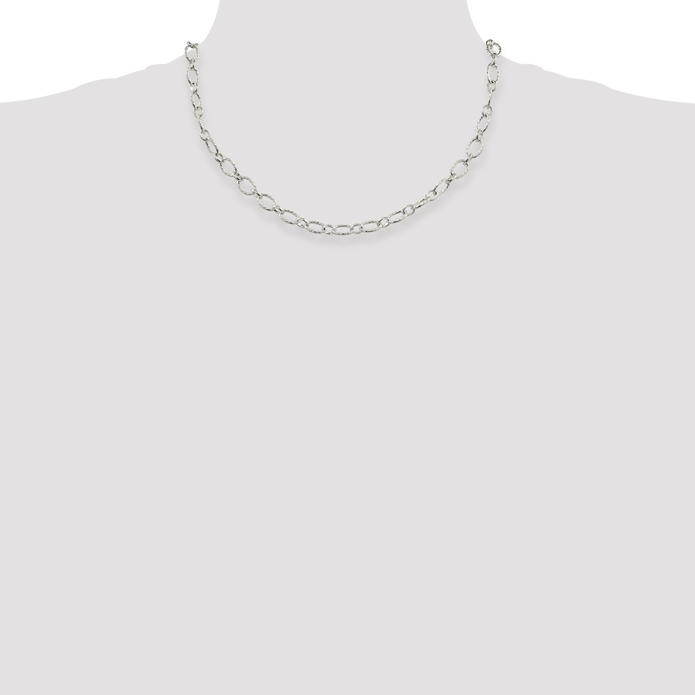 Sterling Silver 6.1mm Fancy Patterned Rolo Chain (QFC92-18)