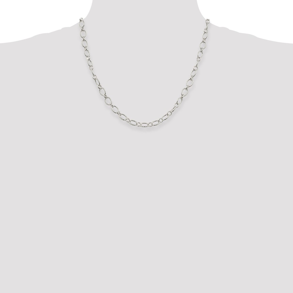 Sterling Silver 6.1mm Fancy Patterned Rolo Chain (QFC92-20)