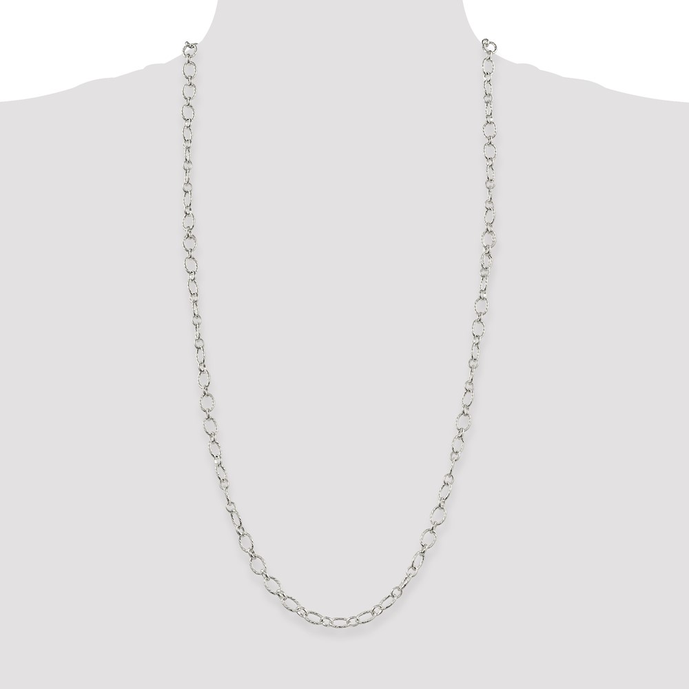 Sterling Silver 6.1mm Fancy Patterned Rolo Chain (QFC92-30)