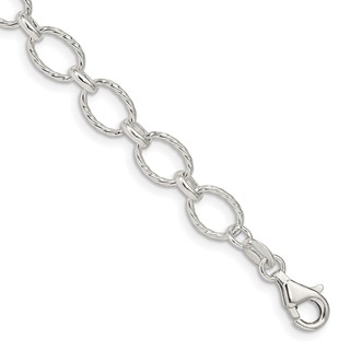 Sterling Silver Fancy Patterned Rolo Chain
