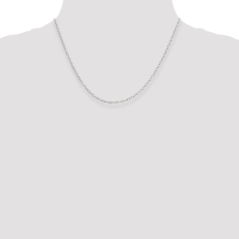 Sterling Silver 2.25mm Oval Cable Chain (QFC93-18)