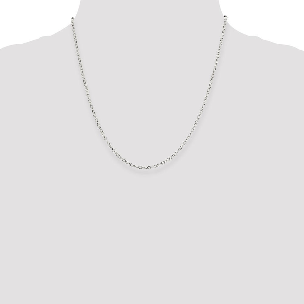 Sterling Silver 2.25mm Oval Cable Chain (QFC93-20)