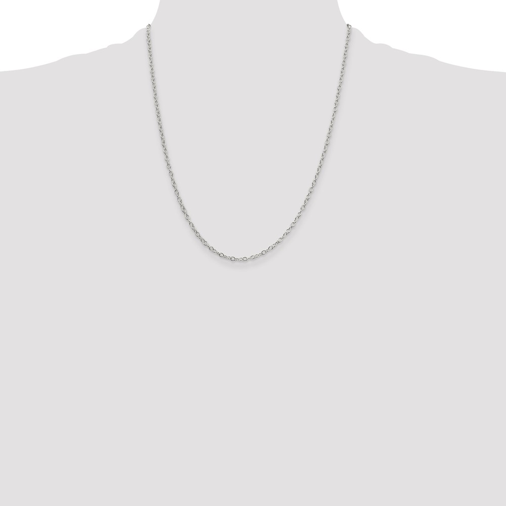 Sterling Silver 2.25mm Oval Cable Chain (QFC93-22)