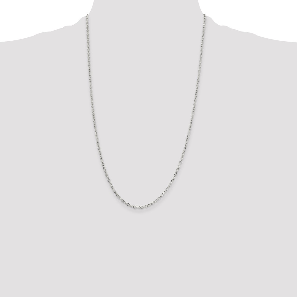 Sterling Silver 2.25mm Oval Cable Chain (QFC93-26)