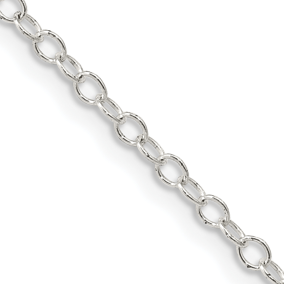 Sterling Silver 2.25mm Oval Cable Chain (QFC93-22)