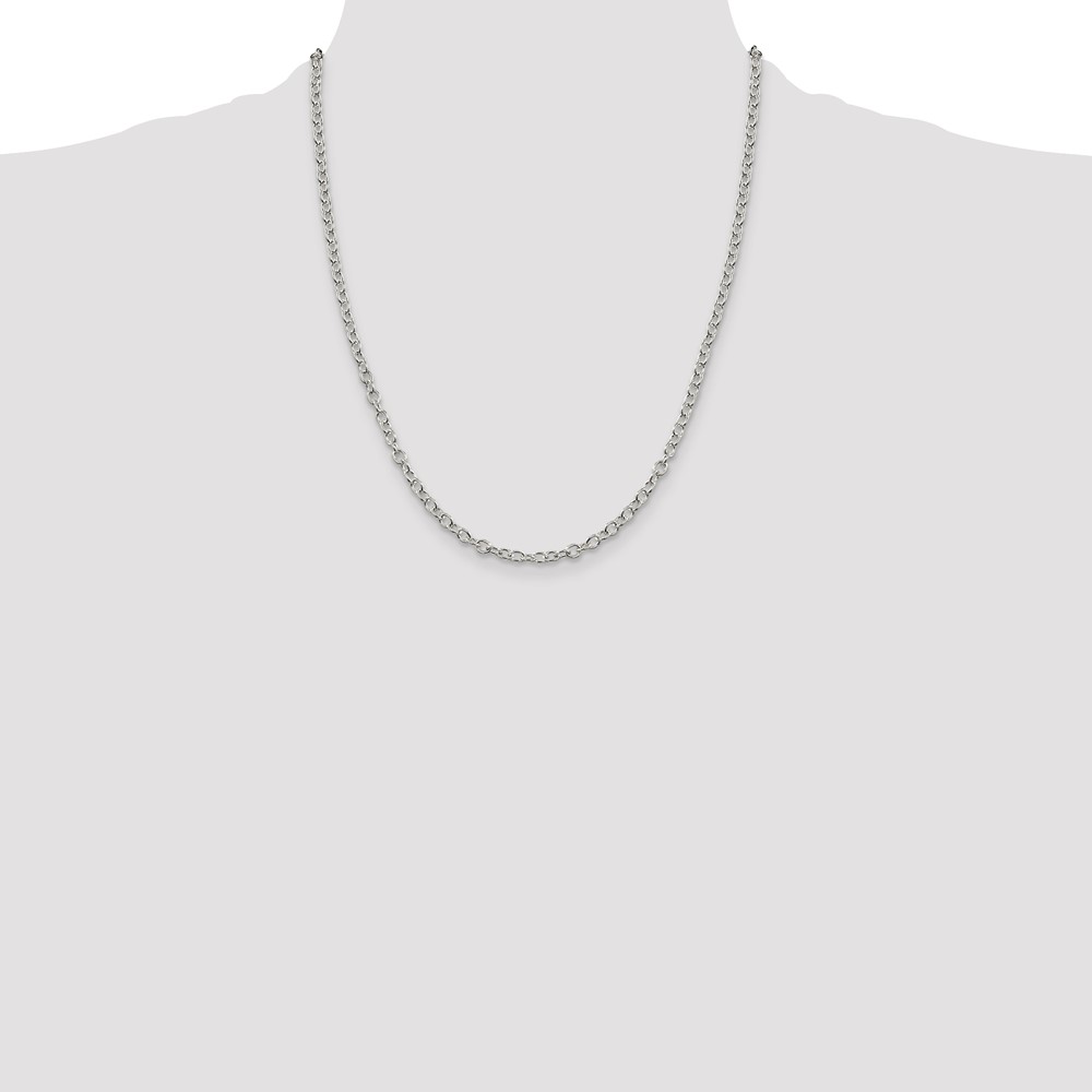 Sterling Silver 3.75mm Oval Cable Chain (QFC94-22)