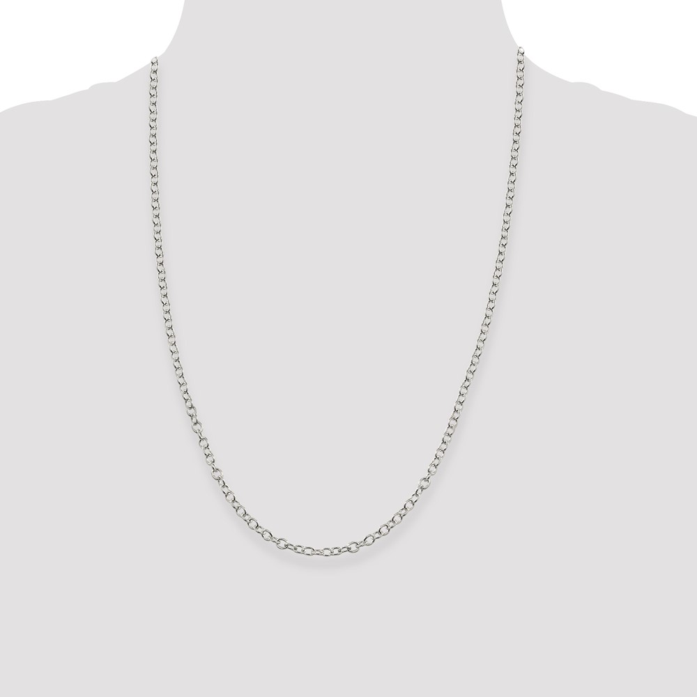 Sterling Silver 3.75mm Oval Cable Chain (QFC94-24)
