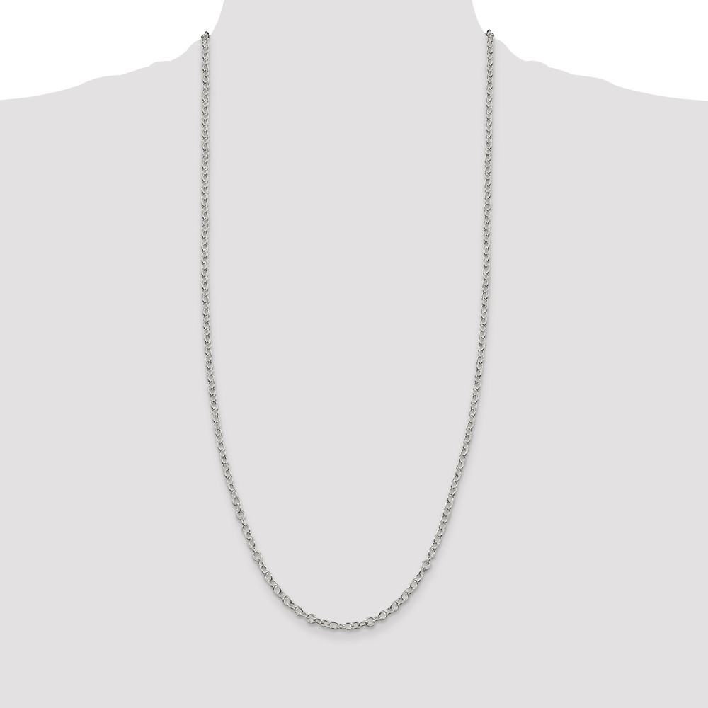 Sterling Silver 3.75mm Oval Cable Chain (QFC94-30)