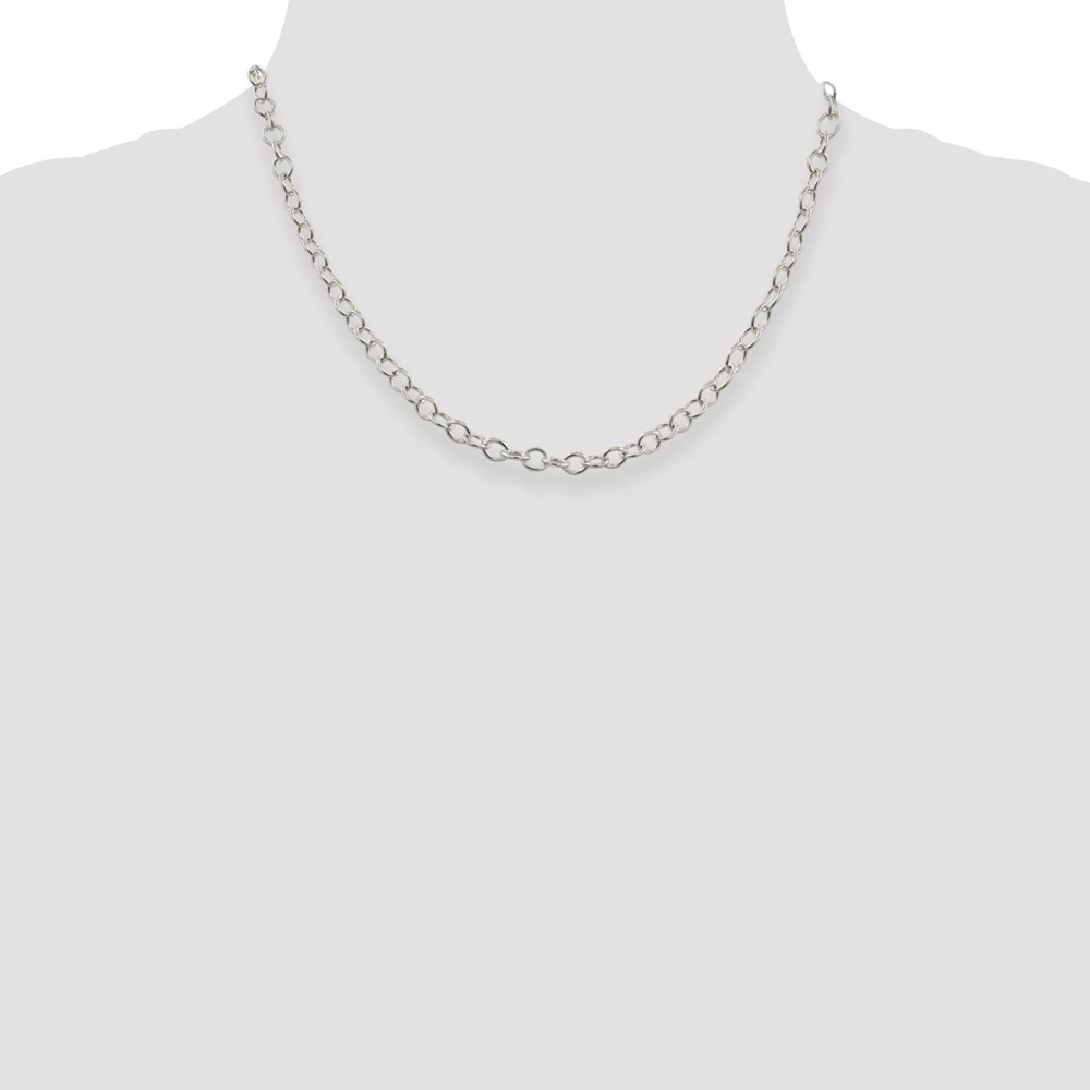 Sterling Silver 5.3mm Oval Cable Chain (QFC95-18)