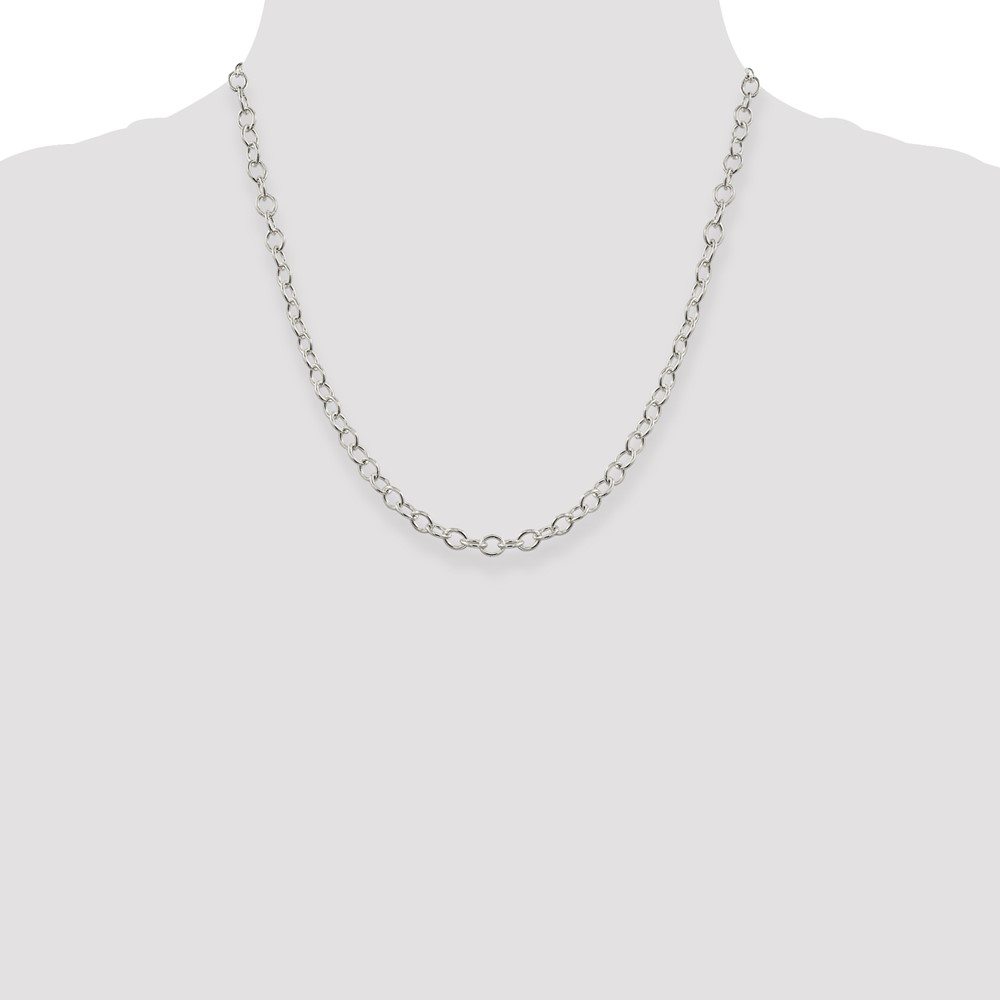 Sterling Silver 5.3mm Oval Cable Chain (QFC95-20)