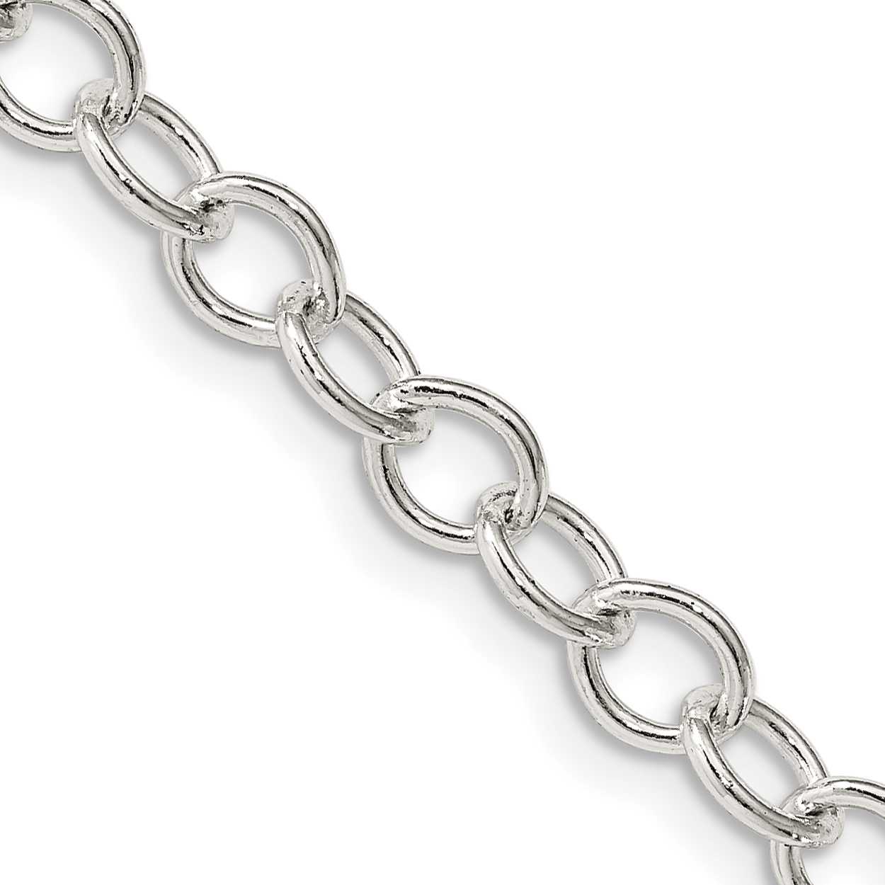 Sterling Silver 5.3mm Oval Cable Chain (QFC95-18)