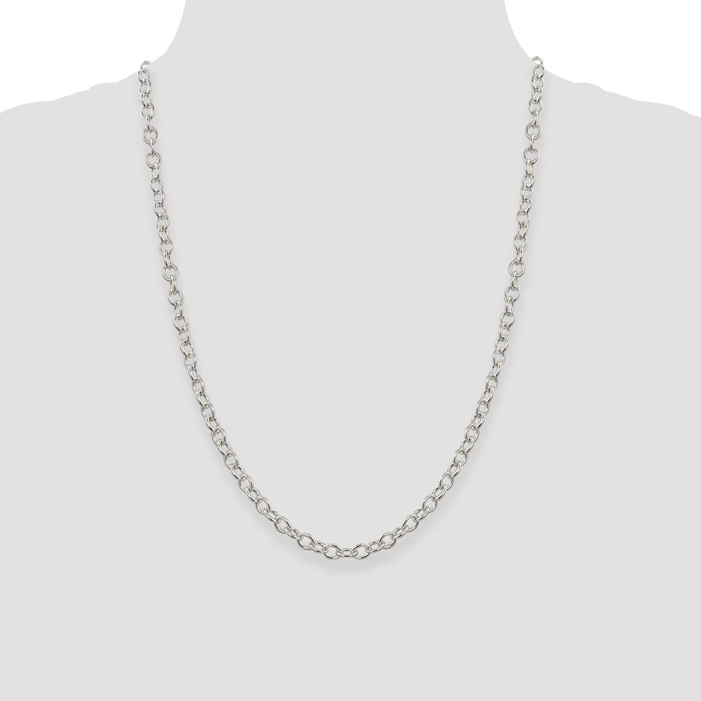 Sterling Silver 5.75mm Oval Cable Chain (QFC96-24)