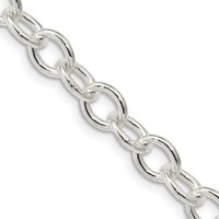 Sterling Silver 6.8mm Oval Cable Chain view 1