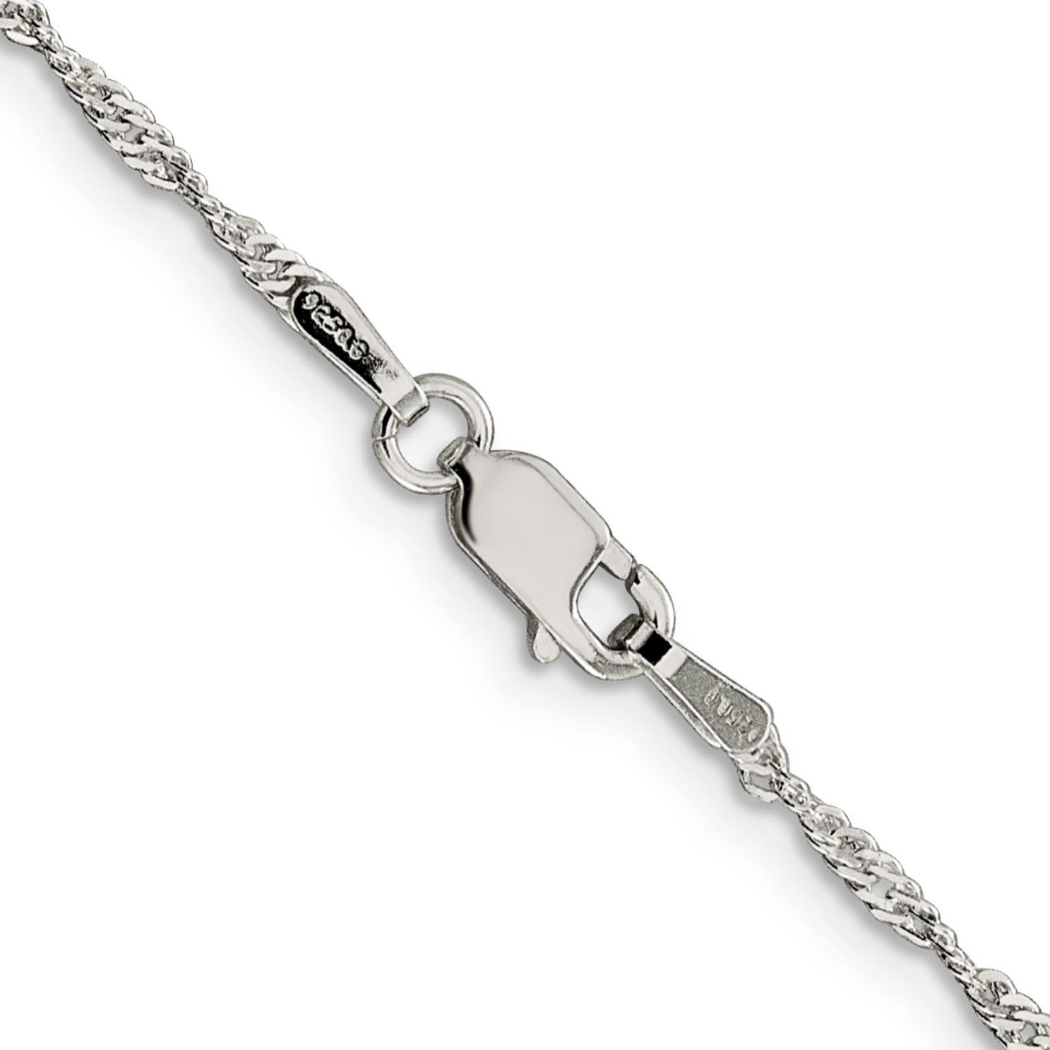 925 Sterling Silver 1.75mm Link Singapore Chain Necklace Pendant Charm