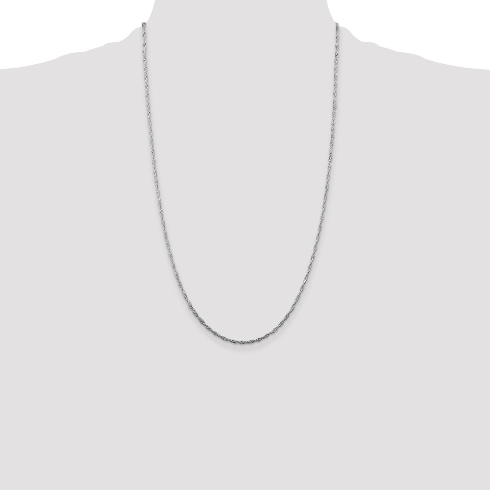 Sterling Silver Rhodium-plated 1.75mm Singapore Chain (QFC98R-22)